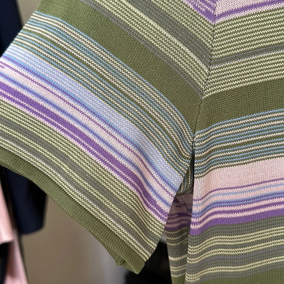 SHOSHANNA Adena Multi-Colored Stripe Knit Dress Retro Preppy Career, Size Large - Picture 14 of 16